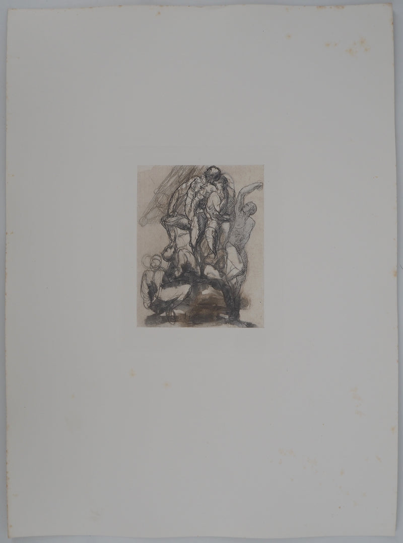 Auguste RODIN : Les victorieux - Héliogravure (détail)