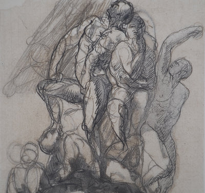 Auguste RODIN : Les victorieux - Héliogravure (détail)