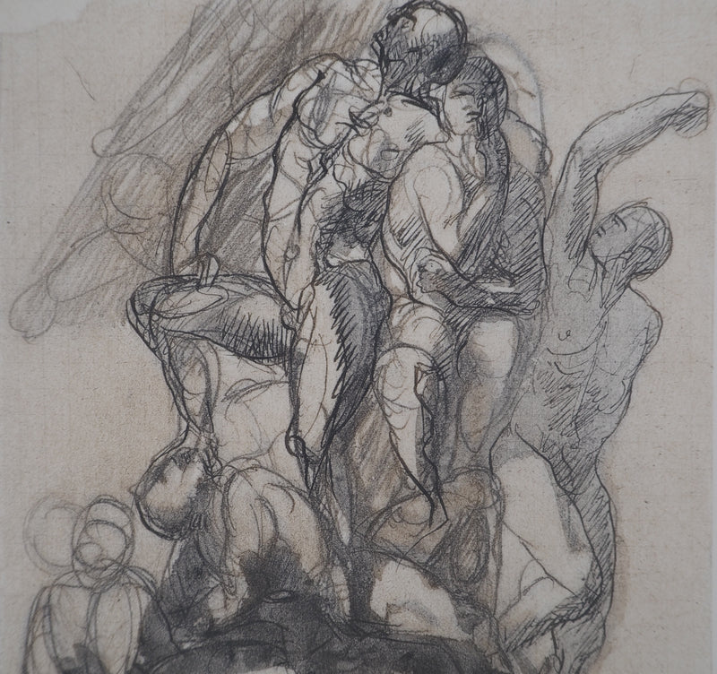 Auguste RODIN : Les victorieux - Héliogravure (détail)