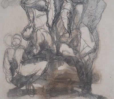 Auguste RODIN : Les victorieux - Héliogravure (détail)
