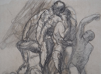 Auguste RODIN : Les victorieux - Héliogravure (détail)