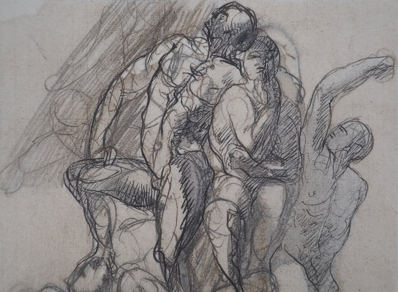 Auguste RODIN : Les victorieux - Héliogravure (détail)