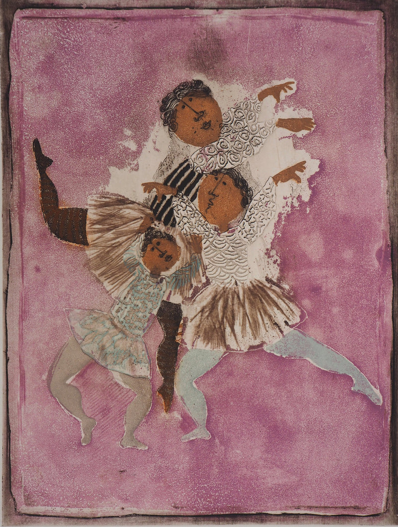 Graciela RODO BOULANGER : Les danseuses - Gravure (détail)