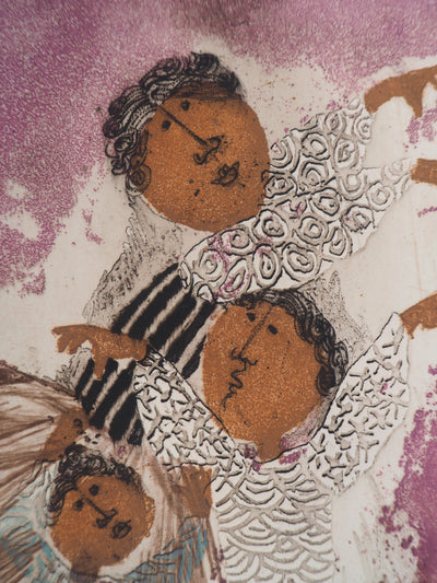 Graciela RODO BOULANGER : Les danseuses - Gravure (détail)