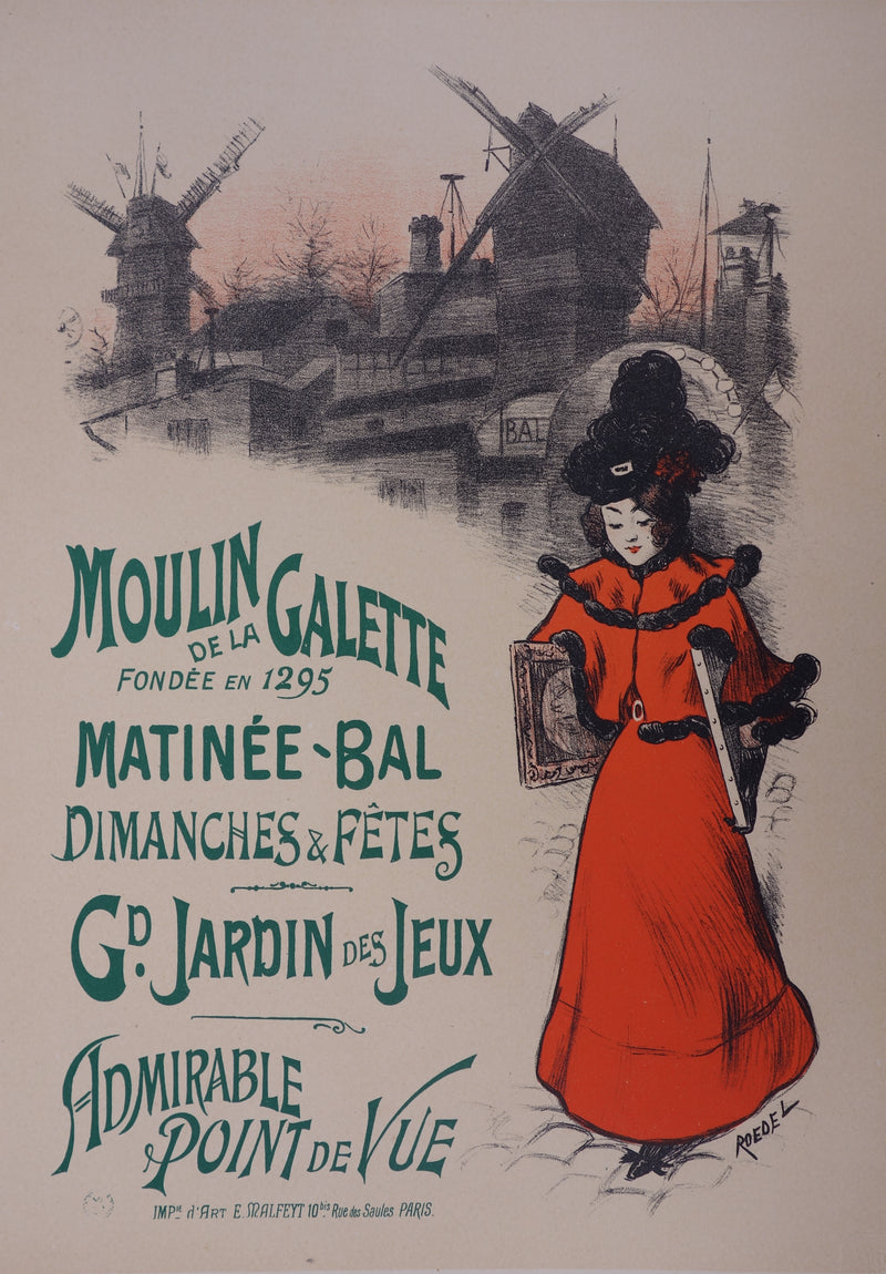  ROEDEL : Moulin de la Galette - Affiche (détail)