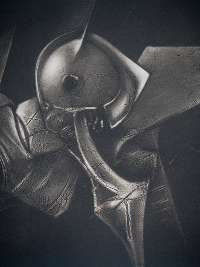 Michel RONCEREL : Fantasy en noir et blanc, 2005 - Gravure (détail)