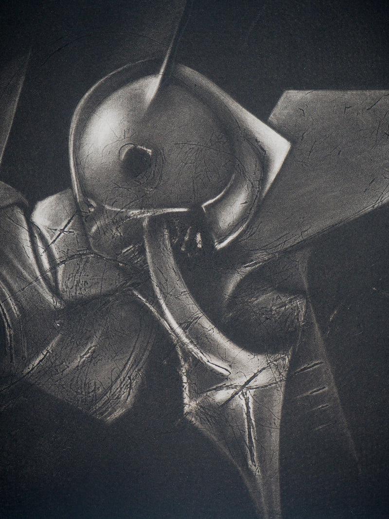 Michel RONCEREL : Fantasy en noir et blanc, 2005 - Gravure (détail)