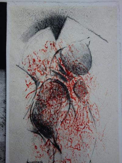 Michel RONCEREL : Figure aveugle - Gravure (détail)