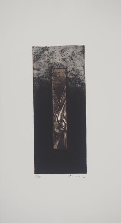 Michel RONCEREL : Verticale III : Le crépuscule  - Gravure