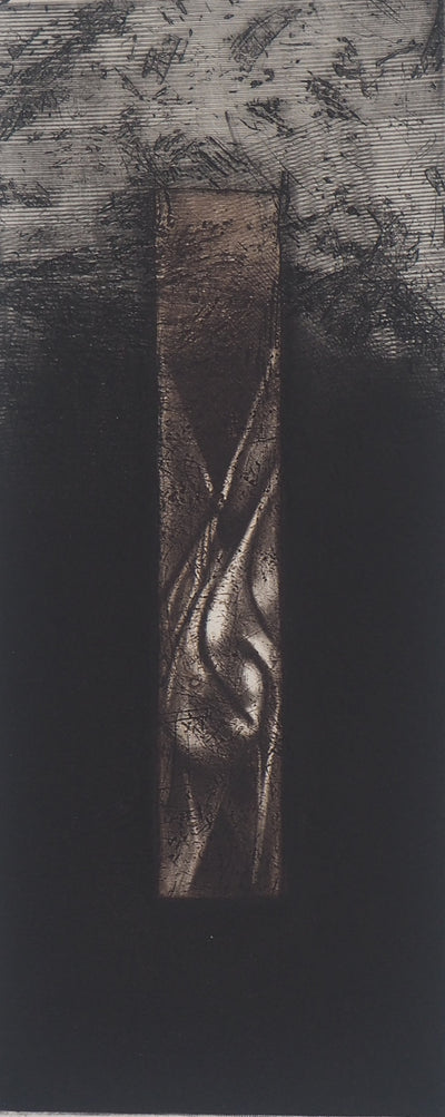 Michel RONCEREL : Verticale III : Le crépuscule  - Gravure (détail)