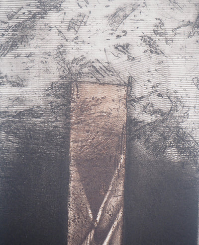 Michel RONCEREL : Verticale III : Le crépuscule  - Gravure (détail)