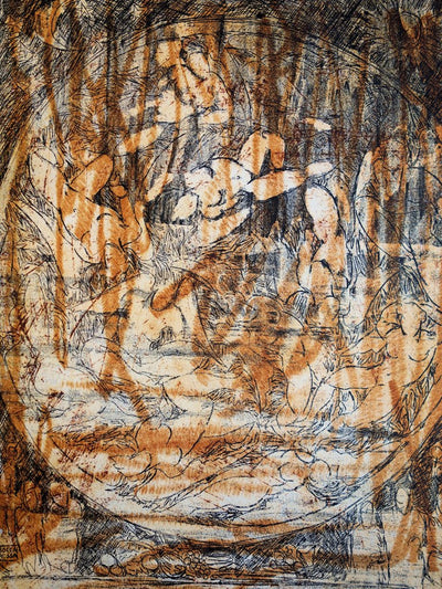 Patrick BOCCA ROSSA : Corps alanguis - Gravure (détail)