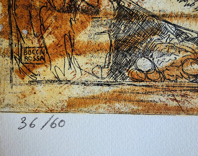 Patrick BOCCA ROSSA : Corps alanguis - Gravure (détail)