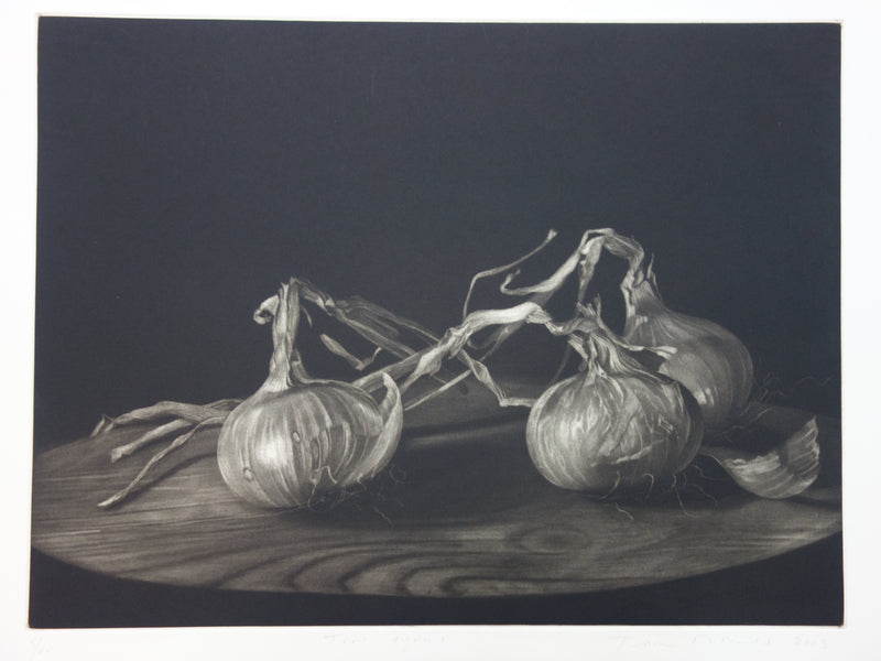 Judith ROTCHILD : Trois oignons - Gravure (détail)