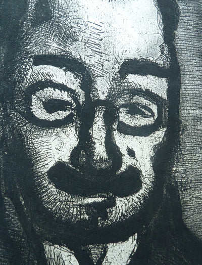 Georges ROUAULT : L'instituteur - Gravure (détail)