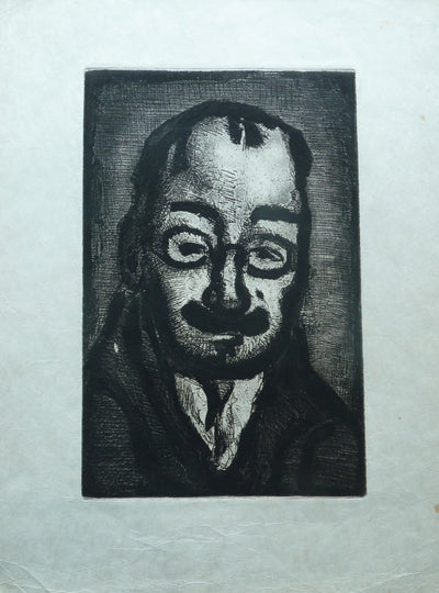 Georges ROUAULT : L'instituteur - Gravure (détail)