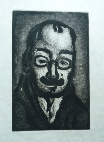 Georges ROUAULT : L'instituteur - Gravure (détail)