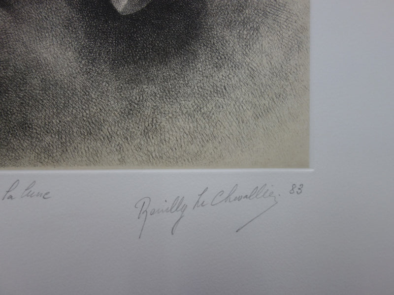 Marie-Antoinette ROUILLY LE CHEVALLIER : Pierres sous la lune - Gravure (détail)
