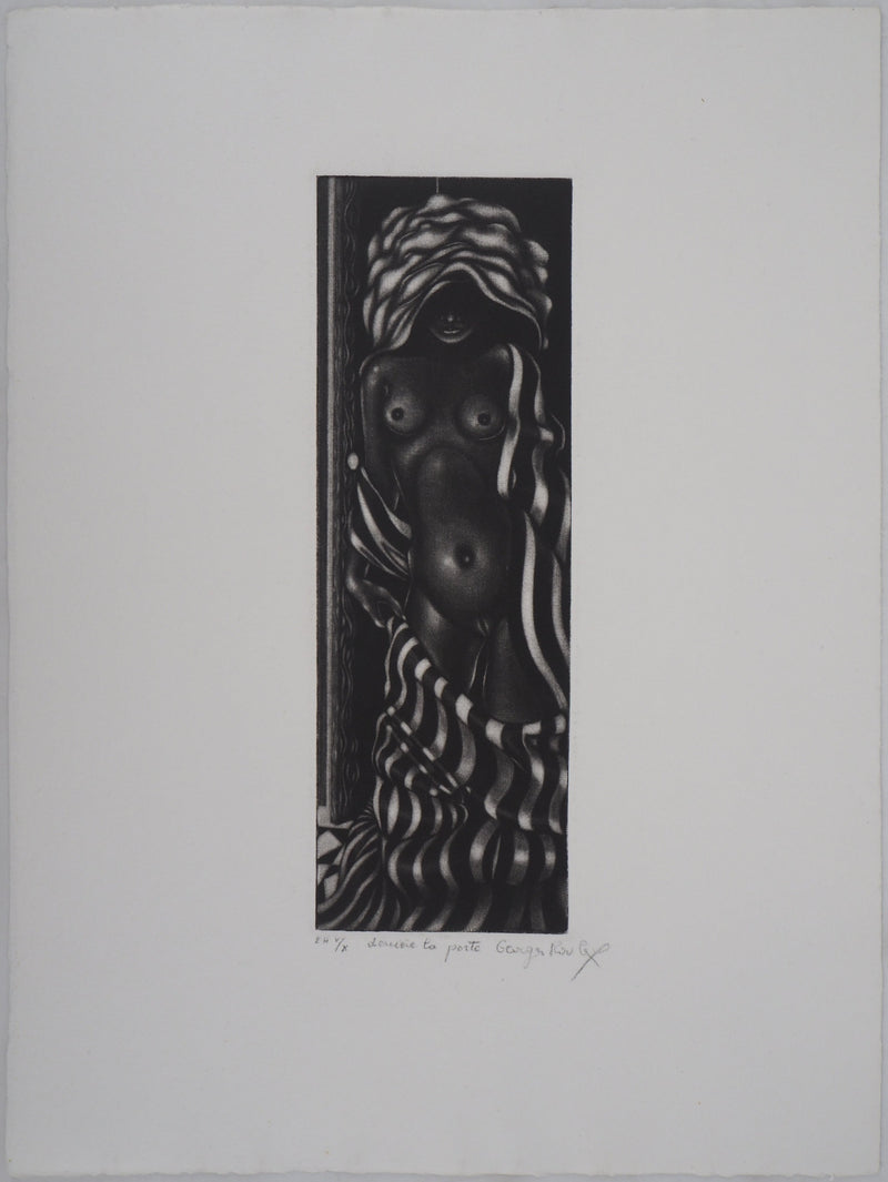 Georges ROULY : Nu noir et blanc - Gravure (détail)