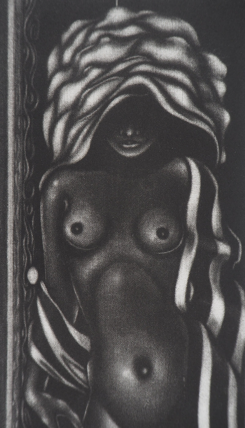 Georges ROULY : Nu noir et blanc - Gravure (détail)