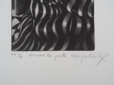 Georges ROULY : Nu noir et blanc - Gravure (détail)
