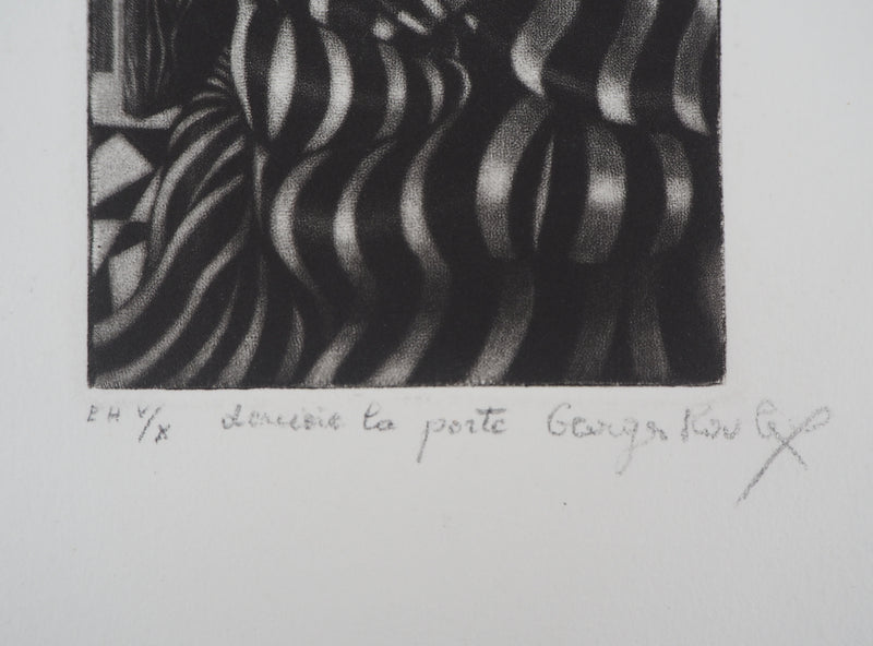 Georges ROULY : Nu noir et blanc - Gravure (détail)