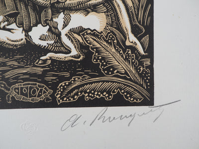 Auguste ROUQUET : L'enlèvement d'Europe - 1929 - Gravure sur bois (détail)