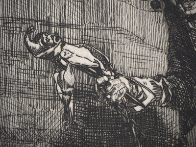 Ferdinand ROYBET : Un fou sous Henri III - Gravure (détail)