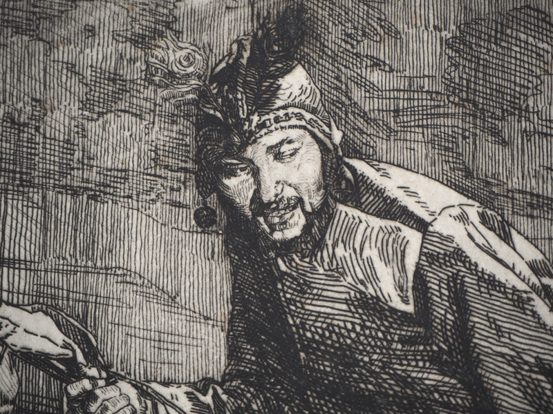 Ferdinand ROYBET : Un fou sous Henri III - Gravure (détail)