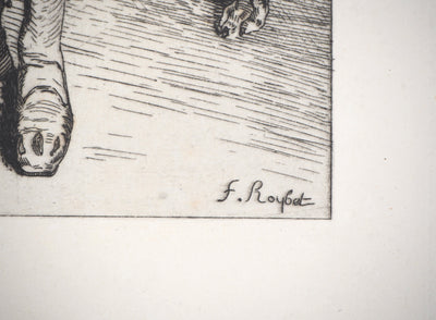 Ferdinand ROYBET : Un fou sous Henri III - Gravure (détail)