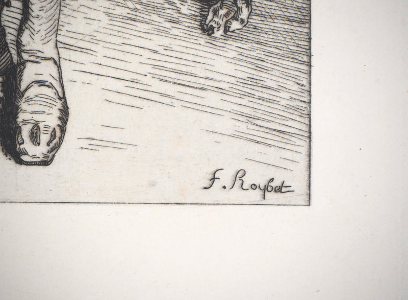 Ferdinand ROYBET : Un fou sous Henri III - Gravure (détail)