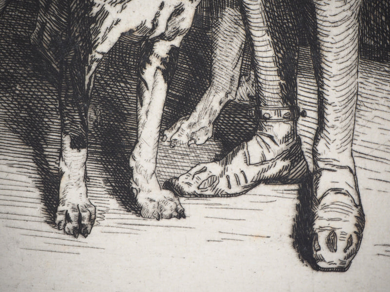 Ferdinand ROYBET : Un fou sous Henri III - Gravure (détail)