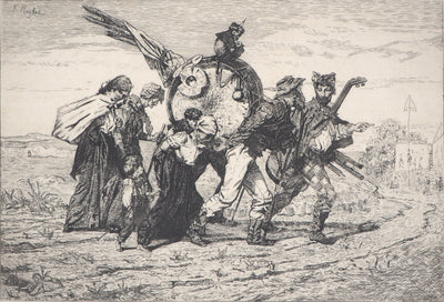 Ferdinand ROYBET : En retard pour la fête - Gravure