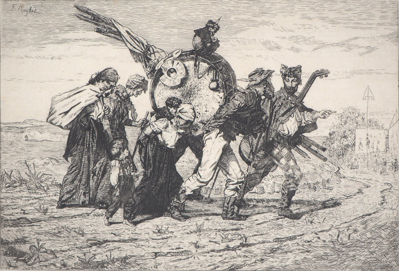 Ferdinand ROYBET : En retard pour la fête - Gravure