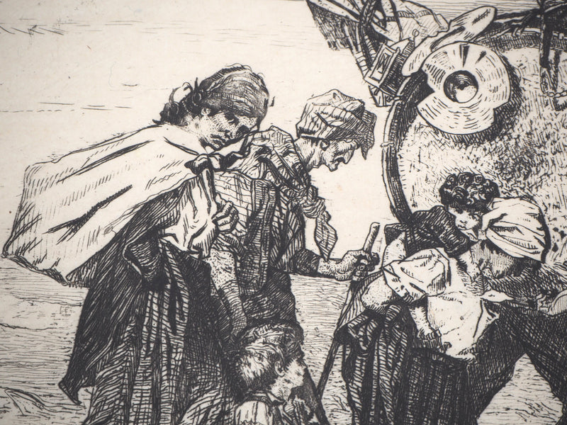 Ferdinand ROYBET : En retard pour la fête - Gravure (détail)