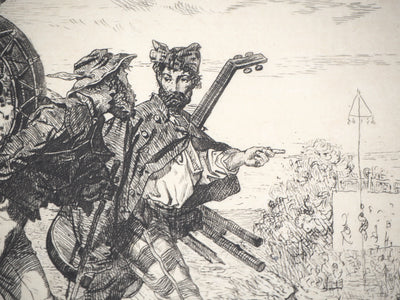 Ferdinand ROYBET : En retard pour la fête - Gravure (détail)