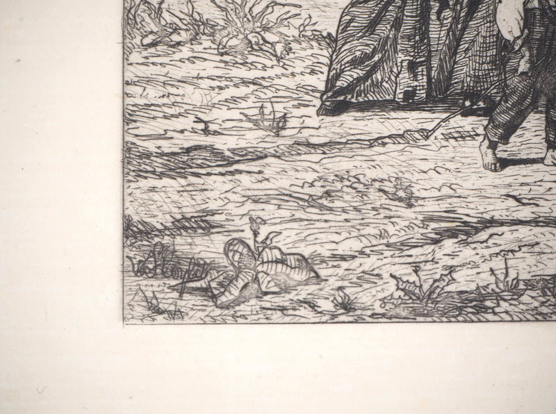Ferdinand ROYBET : En retard pour la fête - Gravure (détail)