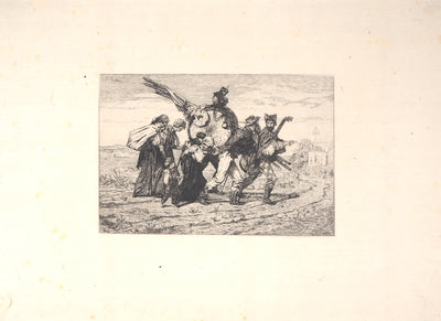 Ferdinand ROYBET : En retard pour la fête - Gravure (détail)