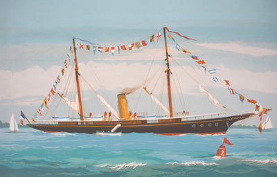 Pierre-Marie RUDELLE : Voilier - Lithographie (détail)