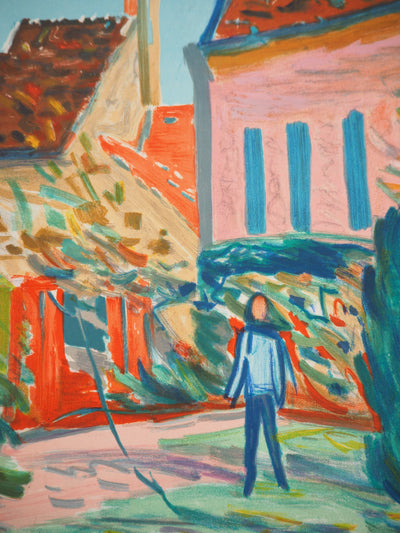 Emile SABOURAUD : Le jardin de Chézy, 1955 - Lithographie (détail)