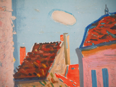 Emile SABOURAUD : Le jardin de Chézy, 1955 - Lithographie (détail)