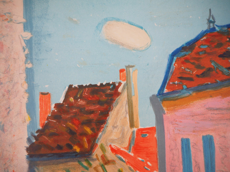 Emile SABOURAUD : Le jardin de Chézy, 1955 - Lithographie (détail)