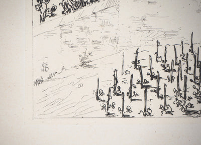 Henri Alexandre SAFFREY : Un belvédère - Gravure (détail)