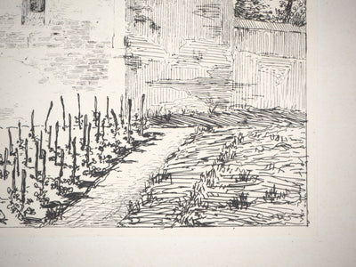 Henri Alexandre SAFFREY : Un belvédère - Gravure (détail)