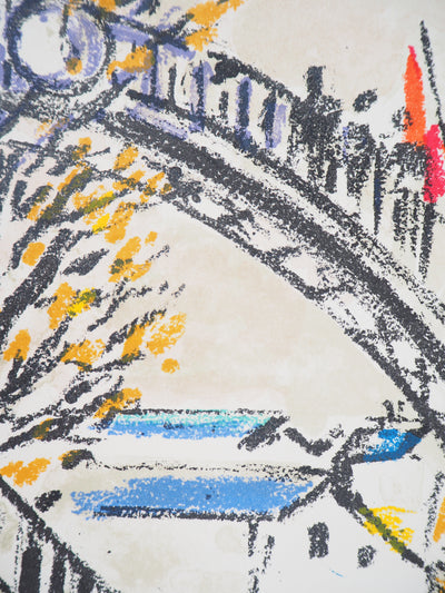 Robert SAVARY : Le Canal Saint Martin, Lithographie originale (photo de détail 3) - Crédit photo : Galerie Art.Paris