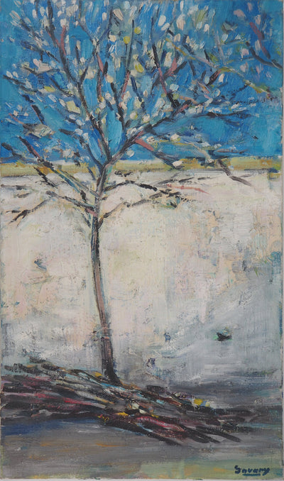 Robert SAVARY : Printemps, Arbre en fleur - Tableau