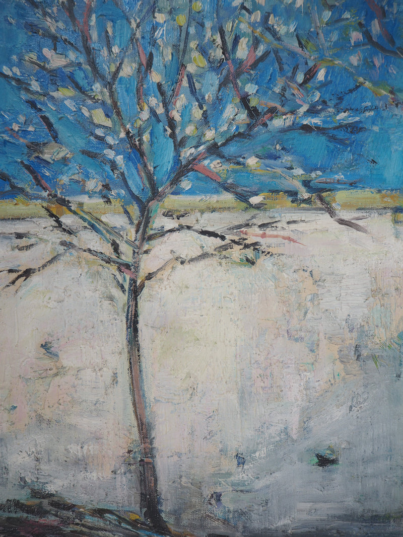 Robert SAVARY : Printemps, Arbre en fleur - Tableau (détail)