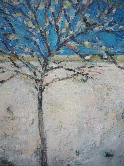 Robert SAVARY : Printemps, Arbre en fleur - Tableau (détail)