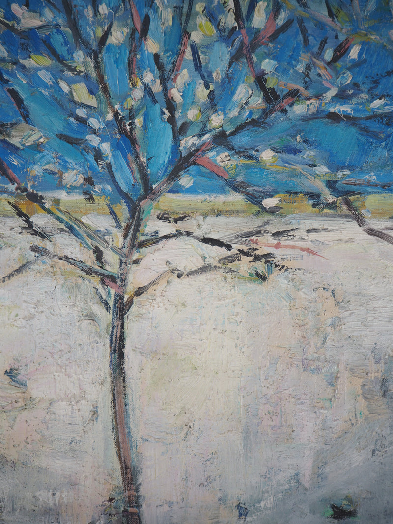 Robert SAVARY : Printemps, Arbre en fleur - Tableau (détail)