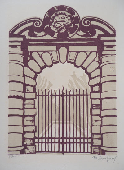 Maurice SAVIGNON : Une porte Francois 1er à Fontainebleau - 1929 - Gravure sur bois